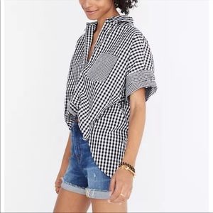 Madewell black and white gingham button-down shirt